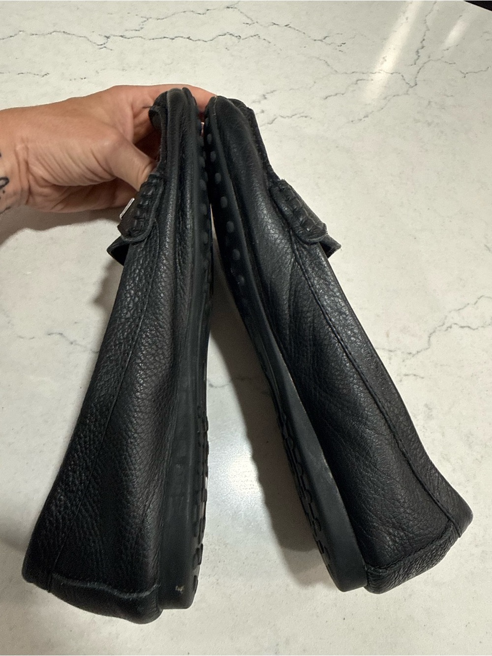 Coach Black Leather Logo Lightweight Slip-On Loafer Flats Women's Size 8 UK 38 - Picture 6 of 7